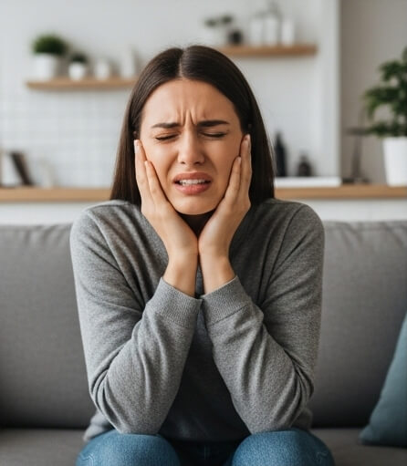 Women image in tooth pain - Emergency dentist Horsham